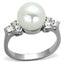 Jewellery Kingdom Ladies Cream Pearl Cz Stainless Steel Dress Cocktail Ring (Silver) - Jewelry Rings - British D'sire