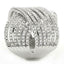 Jewellery Kingdom Ladies Cross Over Band Cubic Zirconia Silver Rhodium Wide Ring - Jewelry Rings - British D'sire