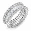 Jewellery Kingdom Ladies Cubic Zirconia Band Emerald Cut Full Eternity Rhodium Wedding Ring (Clear Silver) - Jewelry Rings - British D'sire