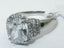 Jewellery Kingdom Ladies Cushion Cubic Zirconia 4CT Stainless Steel Ladies Pave Gemstone Ring (Silver) - Jewelry Rings - British D'sire
