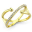 Jewellery Kingdom Ladies Cz 18kt Steel Open Heart Ends Flat Elegant Pretty Gold Band Ring - Jewelry Rings - British D'sire