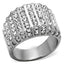 Jewellery Kingdom Ladies Cz Band Cocktail Stainless Steel Pave Sparkling Chunky Ring (Silver) - Jewelry Rings - British D'sire