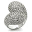 Jewellery Kingdom Ladies Cz Statement Silver Rhodium Pave Ultra Sparkling Chunky Cocktail Ring - Jewelry Rings - British D'sire