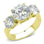 Jewellery Kingdom Ladies Cz Three Stone 3.50 Carat Steel Anniversary Gold Ring - Jewelry Rings - British D'sire