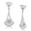 Jewellery Kingdom Ladies Dangling Art Deco Fan Baguettes Solitaire Stainless Steel Earrings - Jewelry Rings - British D'sire