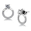 Jewellery Kingdom Ladies Dangling Solitaire Cz Dangle Drop Steel Circle Earrings (Silver) - Earrings - British D'sire
