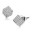 Jewellery Kingdom Ladies Dice Encrusted Cz Pave Sparkling Stainless Steel Stud Earrings - Earrings - British D'sire