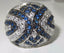 Jewellery Kingdom Ladies Dome Sapphire Sterling Silver Cz Blue Clear Stamped Cocktail Ring - Jewelry Rings - British D'sire
