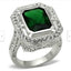 Jewellery Kingdom Ladies Emerald Cut Sterling Silver Antiqued Cocktail Ring (Green) - Rings - British D'sire