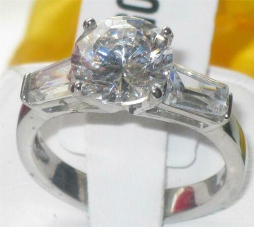 Jewellery Kingdom Ladies Engagement Baguettes Stainless Steel 2 Carat Solitaire Ring (Silver) - Jewelry Rings - British D'sire