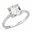 Jewellery Kingdom Ladies Engagement Cushion Cut Handmade Rhodium Ring (Silver) - Jewelry Rings - British D'sire