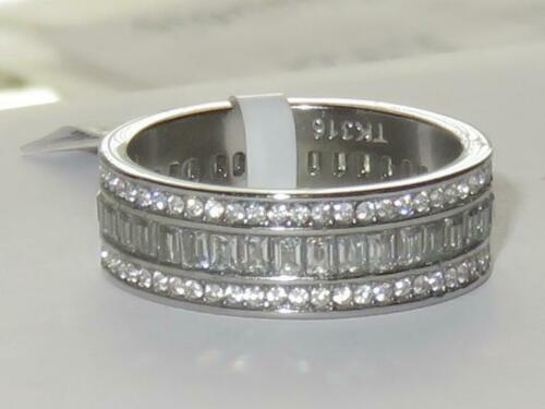 Jewellery Kingdom Ladies Full Eternity Band Wedding Princess Stainless Steel Cubic Zirconia Ring (Silver) - Jewelry Rings - British D'sire