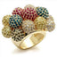 Jewellery Kingdom Ladies Gold Ruby CZ Citrine Champagne Balls Cocktail Ring (Multi Colour) - Jewelry Rings - British D'sire