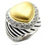 Jewellery Kingdom Ladies Heart Sterling Silver Cocktail Stamped Pave Ring (Gold) - Jewelry Rings - British D'sire