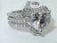 Jewellery Kingdom Ladies Heart Wedding Engagement Band Set 3pcs 2.50k Rhodium Ring (Silver) - Rings - British D'sire