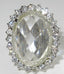 Jewellery Kingdom Ladies Oval 2 Carat Cz Clear Super Sparkling Silver Rhodium Cocktail Ring - Jewelry Rings - British D'sire