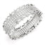 Jewellery Kingdom Ladies Pave Cubic Zirconia 7.25 Inch Rhodium Sparkling Bangle Silver - Bracelets & Bangles - British D'sire