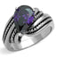 Jewellery Kingdom Ladies Pear Cz Purple Pave 4 Carat Stainless Steel Silver Amethyst Ring - Jewelry Rings - British D'sire