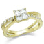 Jewellery Kingdom Ladies Princess Cubic Zirconia 18kt Steel 150 Carat Ring (Gold) - Jewelry Rings - British D'sire