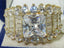 Jewellery Kingdom Ladies Princess Cut Sterling Silver Base Cocktail 8K Ring (Gold) - Rings - British D'sire