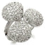 Jewellery Kingdom Ladies Rhodium Statement Silver Cz Chunky Cocktail Pave Ring - Jewelry Rings - British D'sire