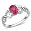 Jewellery Kingdom Ladies Ruby Oval Simulated Diamonds 2CT Stainless Steel Ring (Silver & Red) - Jewelry Rings - British D'sire