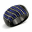 Jewellery Kingdom Ladies Sapphire Band 11mm Cubic Zirconia Stainless Steel Ring (Black) - Jewelry Rings - British D'sire