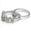 Jewellery Kingdom Ladies Set Cluster Stacking Bands 2pcs Cz 7mm Silver Eternity Flower Ring - Jewelry Rings - British D'sire