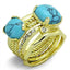 Jewellery Kingdom Ladies Set Turquoise Stacking Bands 5 Pieces Cz 18k Blue Matching Gold Ring - Jewelry Rings - British D'sire