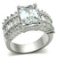 Jewellery Kingdom Ladies Silver Cz Sterling Silver Emerald Cut 8 Carat Ring - Jewelry Rings - British D'sire