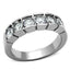 Jewellery Kingdom Ladies Silver Eternity Ring 6mm Band Stainless Steel Simulated Diamonds - Jewelry Rings - British D'sire