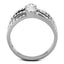 Jewellery Kingdom Ladies Silver Solitaires Cubic Zirconia Band Stainless Steel Ring - Jewelry Rings - British D'sire