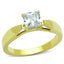 Jewellery Kingdom Ladies Solitaire Princess Cut 2 Carat 18kt Steel Clear Engagement Gold Ring - Jewelry Rings - British D'sire