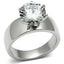 Jewellery Kingdom Ladies Solitaire Simulated Diamond Stainless Steel 64 Carat Ring (Silver) - Jewelry Rings - British D'sire