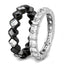 Jewellery Kingdom Ladies Stacking Band Cubic Zirconia Stainless Steel Princess Bezel Full Eternity Rings (Black) - Jewelry Rings - British D'sire