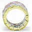 Jewellery Kingdom Ladies Stacking Bands Rose Gold Cz Emerald Cut Full Eternity Pink Citrine - Jewelry Rings - British D'sire