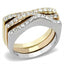 Jewellery Kingdom Ladies Stacking Cz Rose Gold Wedding Yellow Stainless Steel 3pc Bands Rings - Jewelry Rings - British D'sire