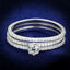 Jewellery Kingdom Ladies Sterling Silver 3pcs Engagement Wedding Bands 2 Carat Pave Ring Set - Jewelry Rings - British D'sire