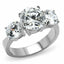 Jewellery Kingdom Ladies Three Stone Anniversary Stainless Steel Cubic Zirconia Ring (Clear) - Jewelry Rings - British D'sire