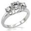 Jewellery Kingdom Ladies Three Stone Ring Cz Anniversary Stainless Steel Sparkling 2.45 Carat - Jewelry Rings - British D'sire