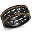 Jewellery Kingdom Ladies Topaz Goth Biker Crown Cross Cubic Zirconia Band Ring Black - Jewelry Rings - British D'sire
