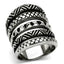 Jewellery Kingdom Ladies Tribal Band 24mm Wide Blackened No Stone Ring (Silver) - Rings - British D'sire