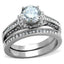 Jewellery Kingdom Ladies Wedding Engagement Cz Stainless Steel 2 Carat Silver 2pcs Ring Set - Jewelry Rings - British D'sire