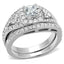Jewellery Kingdom Ladies Wedding Engagement Set Band Cz Princess 2pcs Stainless Steel Ring - Jewelry Rings - British D'sire