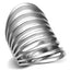 Jewellery Kingdom Ladies Wide Stamped Open Fan Stainless Steel Ring (Silver) - Rings - British D'sire