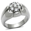Jewellery Kingdom Mens Cluster Signet Pinky Cz Cubic Zirconia Stainless Steel Silver Ring - Jewelry Rings - British D'sire