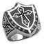 Jewellery Kingdom Mens Cross Cz Biker Silver Stainless Steel Pinky Signet Ring - Jewelry Rings - British D'sire