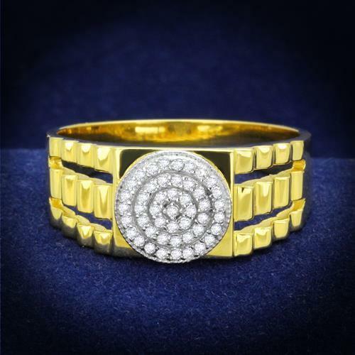 Jewellery Kingdom Mens Gold Signet Pinky Sterling Silver 18kt Stamped Clear Ring - Jewelry Rings - British D'sire