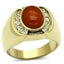 Jewellery Kingdom Mens Oval Red Gemstone Agate Siam Signet Pinky Semi Precious Gold Ring - Jewelry Rings - British D'sire