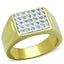 Jewellery Kingdom Mens Pinky Princess Cut Square 30 Stone 18kt Steel Signet Gold Ring - Jewelry Rings - British D'sire